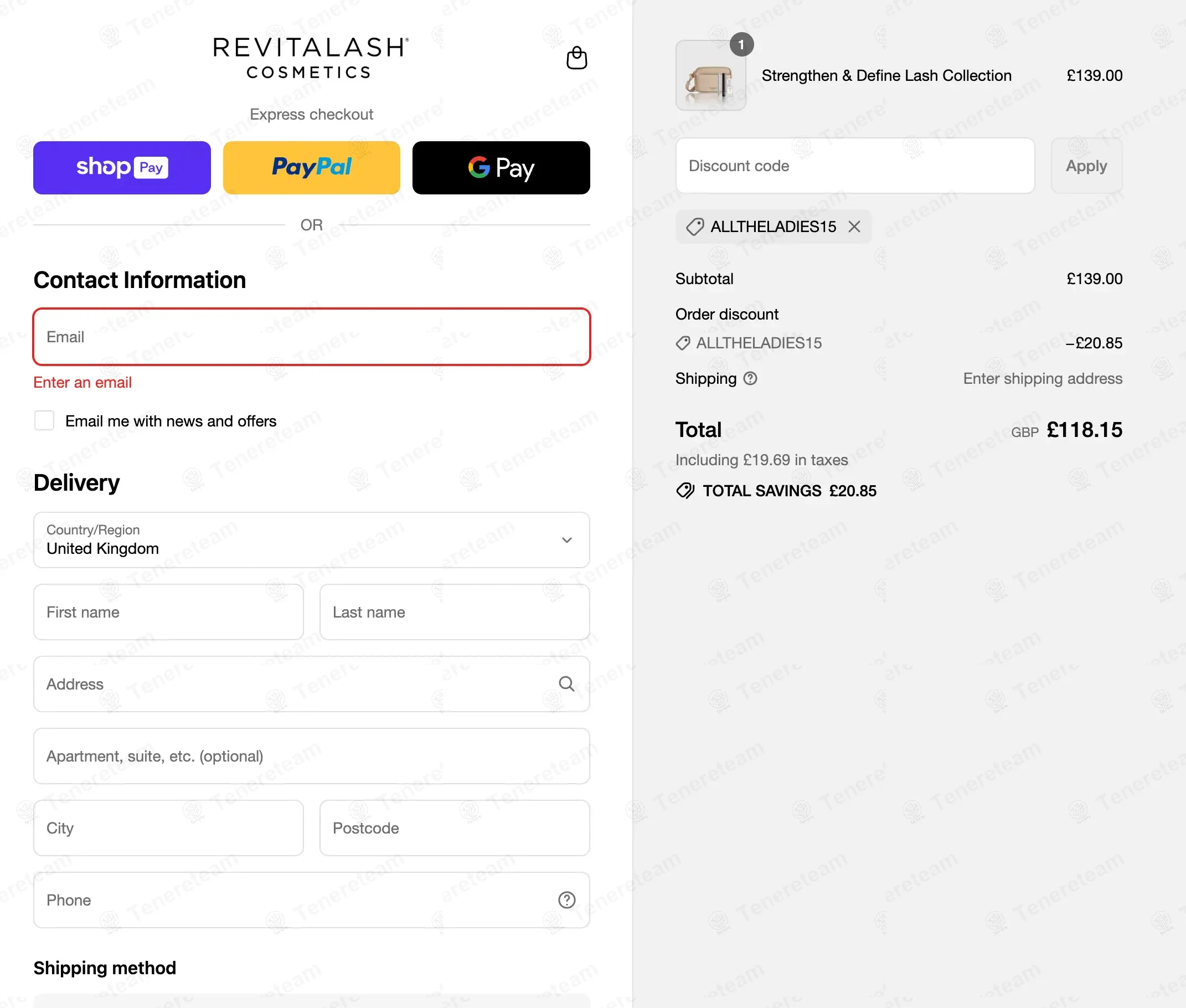 RevitaLash UK coupon code: 15% off with ALLTHELADIES15. Tested and valid as 8 months ago.