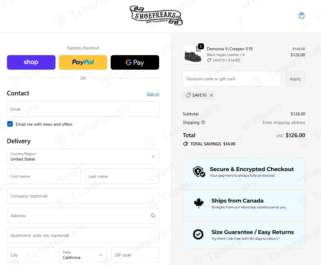 Shoe Freaks coupon code: 10% off with SAVE10. Tested and valid as 2 weeks ago.