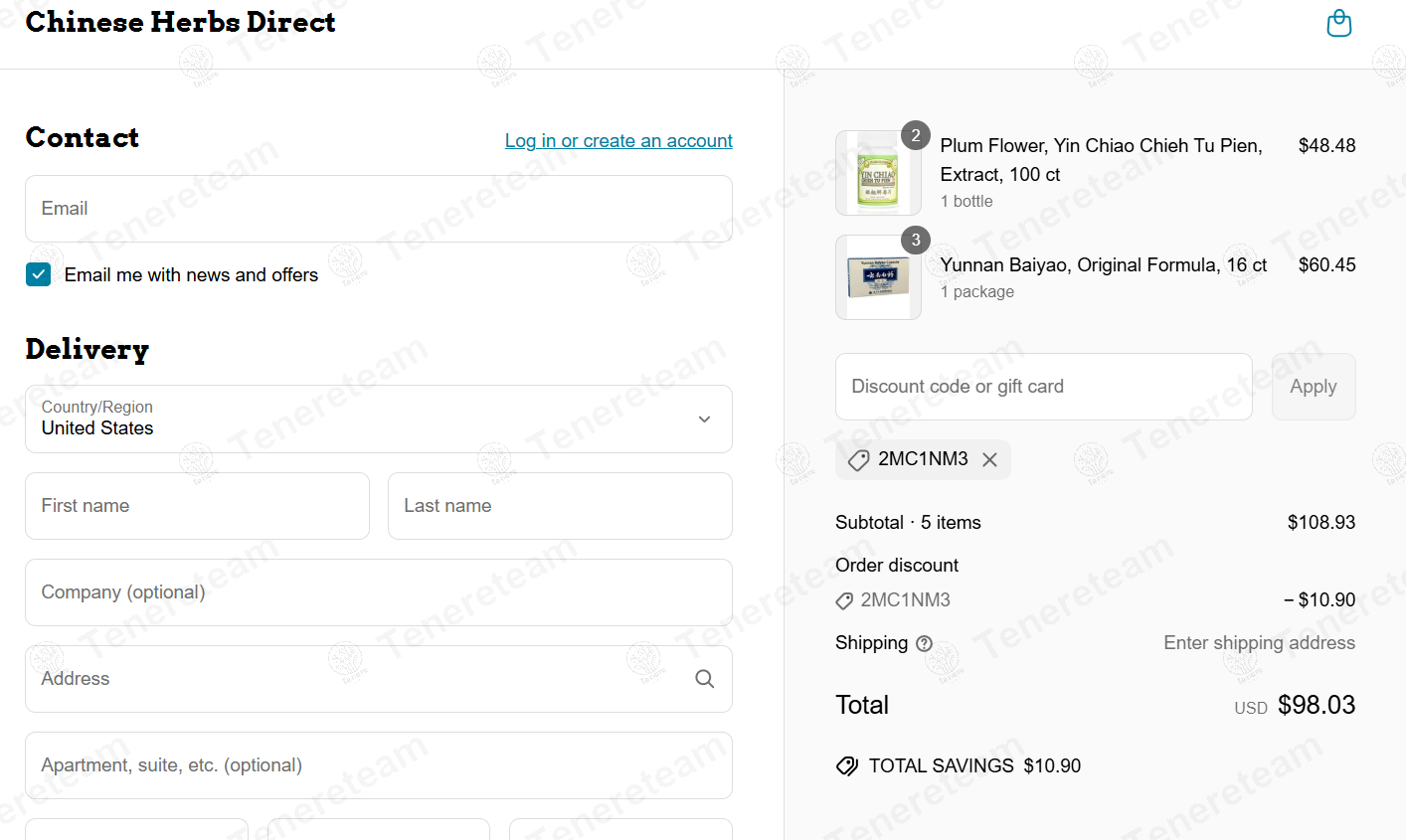 Chinese Herbs Direct coupon code: 10% off with 2MC1NM3. Tested and valid as 1 year ago.
