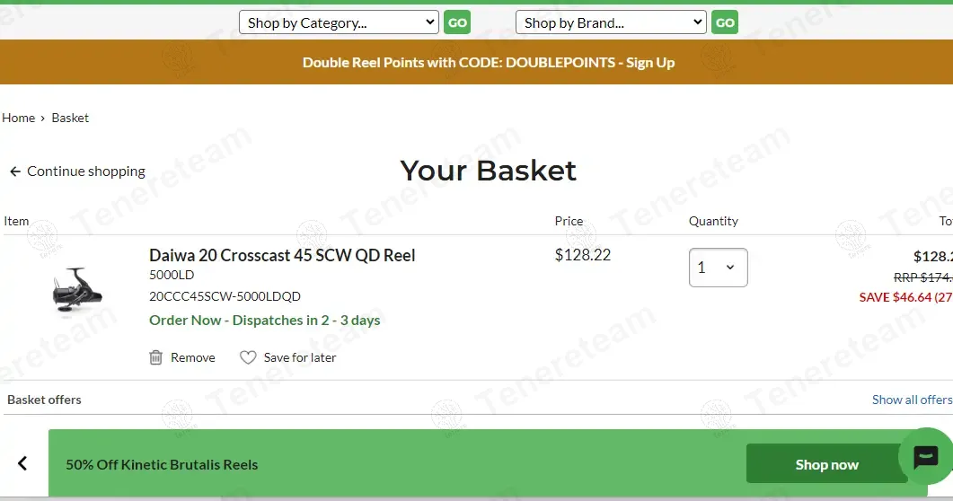 Fishing Tackle And Bait coupon code: Sale off with DOUBLEPOINTS. Tested and valid as 1 year ago.