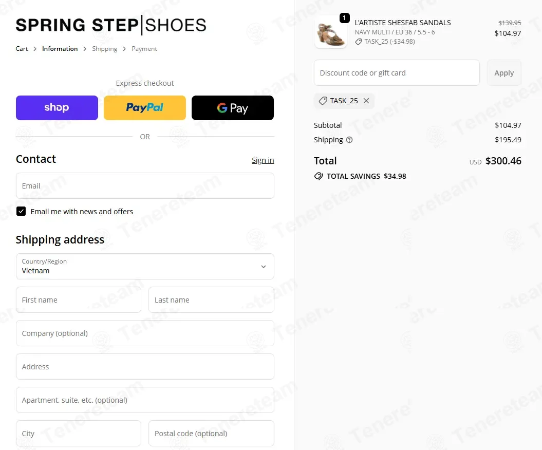Spring Step Shoes coupon code: 25% off with TASK_25. Tested and valid as 3 days ago.