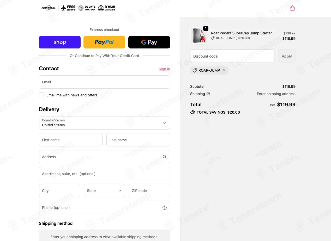 Roar Pedal coupon code: $20 off with ROAR-JUMP. Tested and valid as 1 month ago.