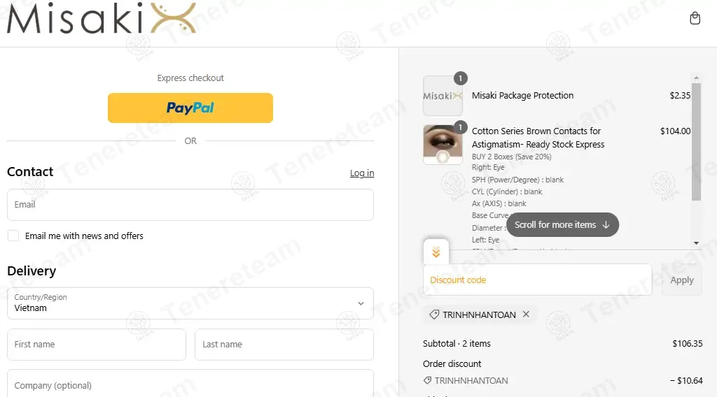 Misaki Cosmetics apply coupon code