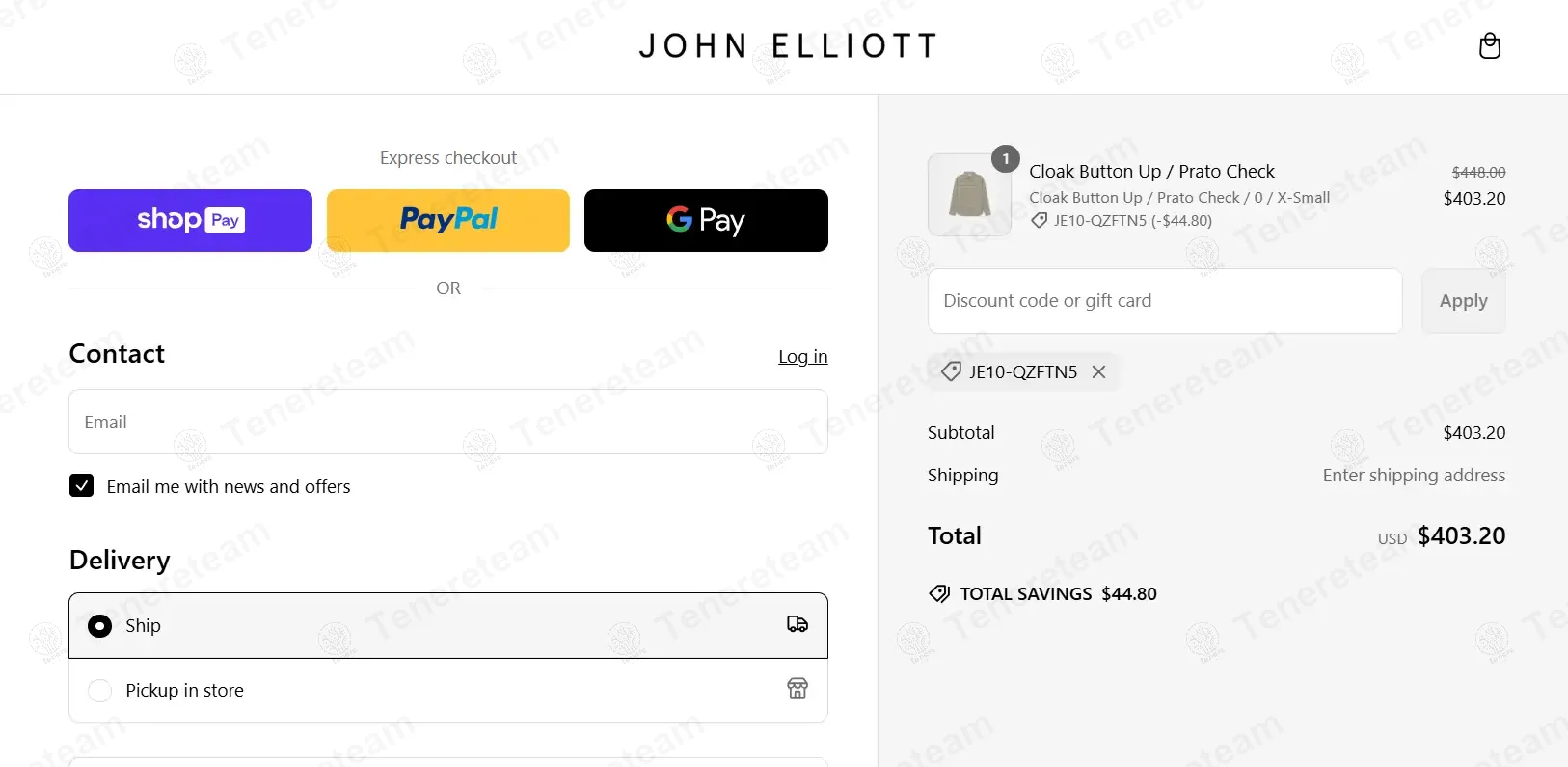 John Elliott coupon code: 10% off with JE10-QZFTN5. Tested and valid as 1 year ago.