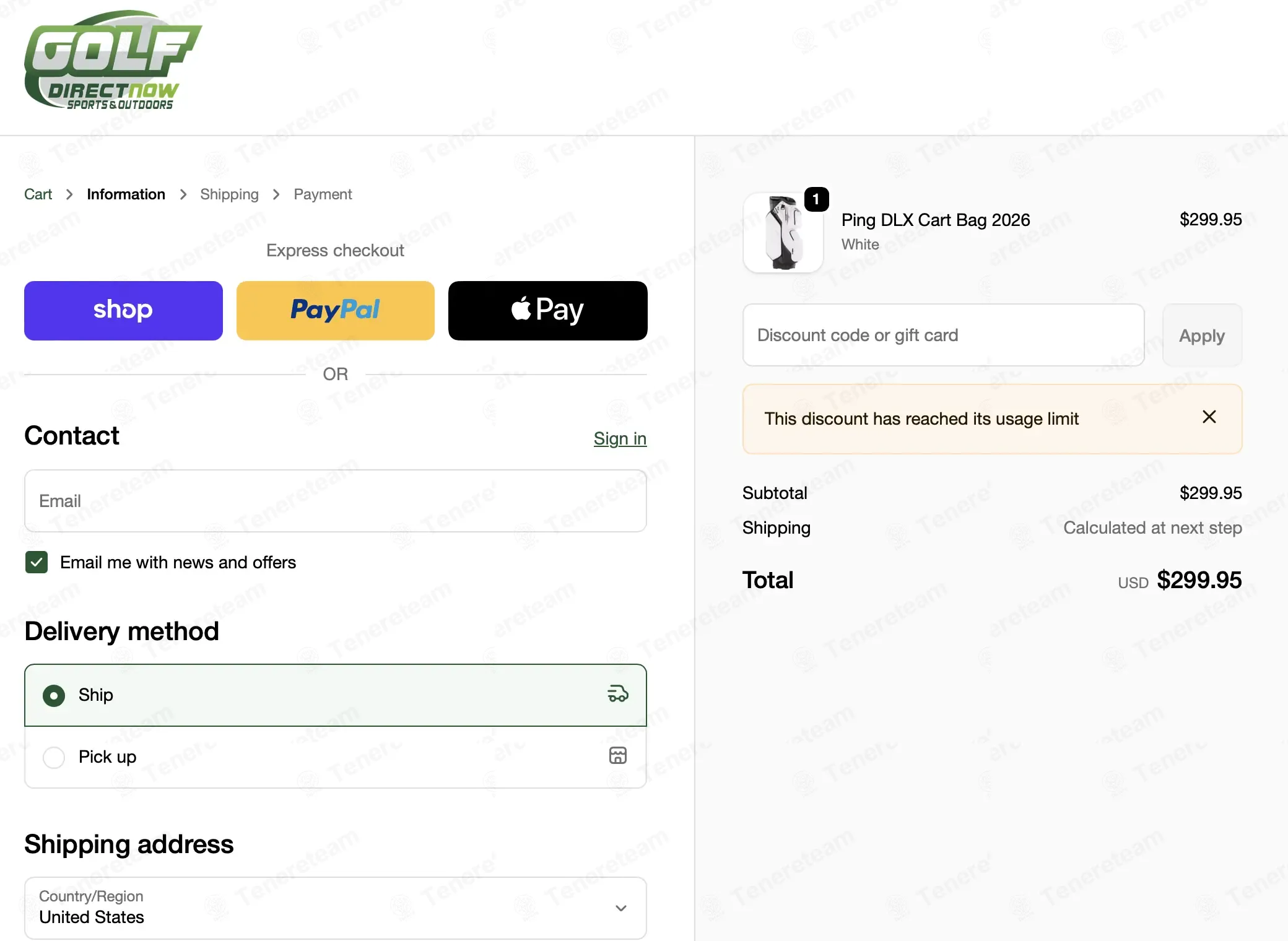 Golf Direct Now coupon code: 10% off with HELLO-LISA-UKF4F. Tested and valid as 3 months ago.