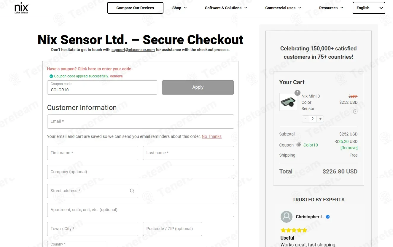 Nix Sensor Ltd apply coupon code