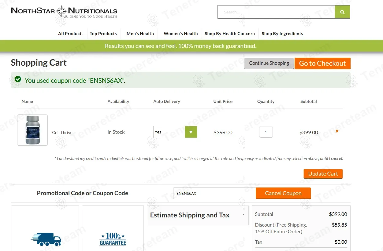 Northstar Nutritionals coupon code: 15% off with ENSNS6AX. Tested and valid as 10 months ago.