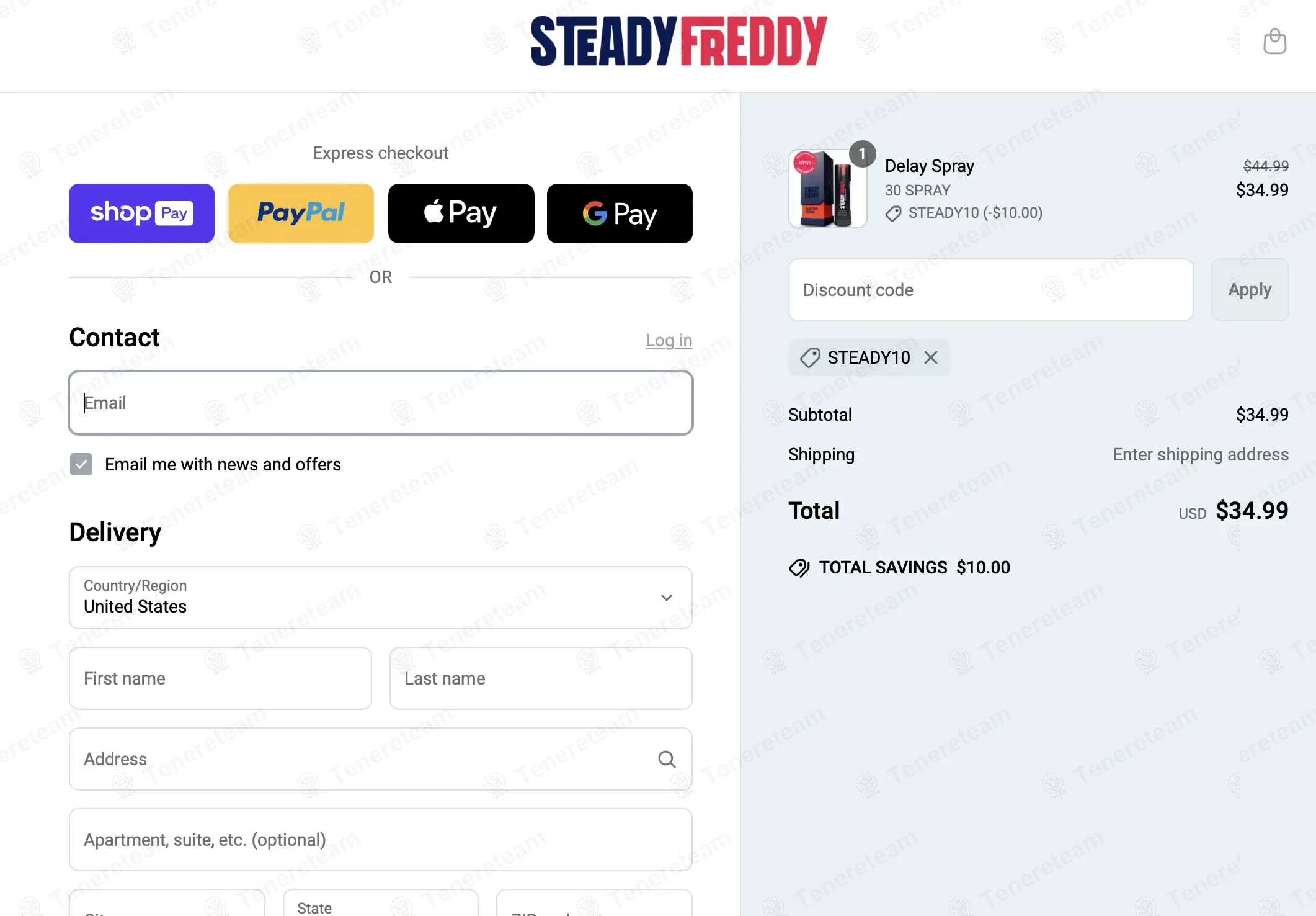 Steady Freddy apply coupon code