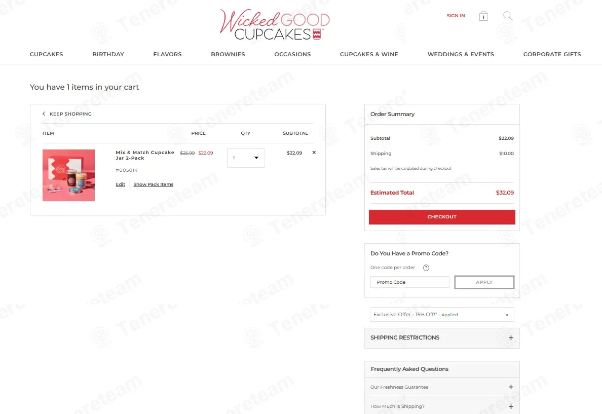 Wicked Good Cupcakes coupon code: 15% off with DEAL15. Tested and valid as 3 weeks ago.