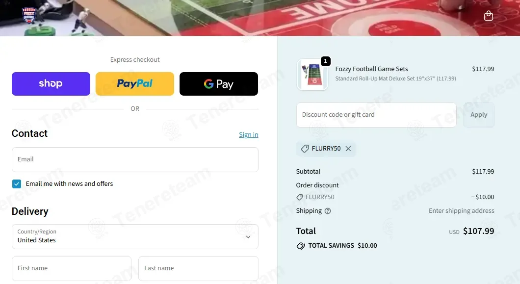 Fozzy Football coupon code: $10 off with FLURRY50. Tested and valid as 3 weeks ago.