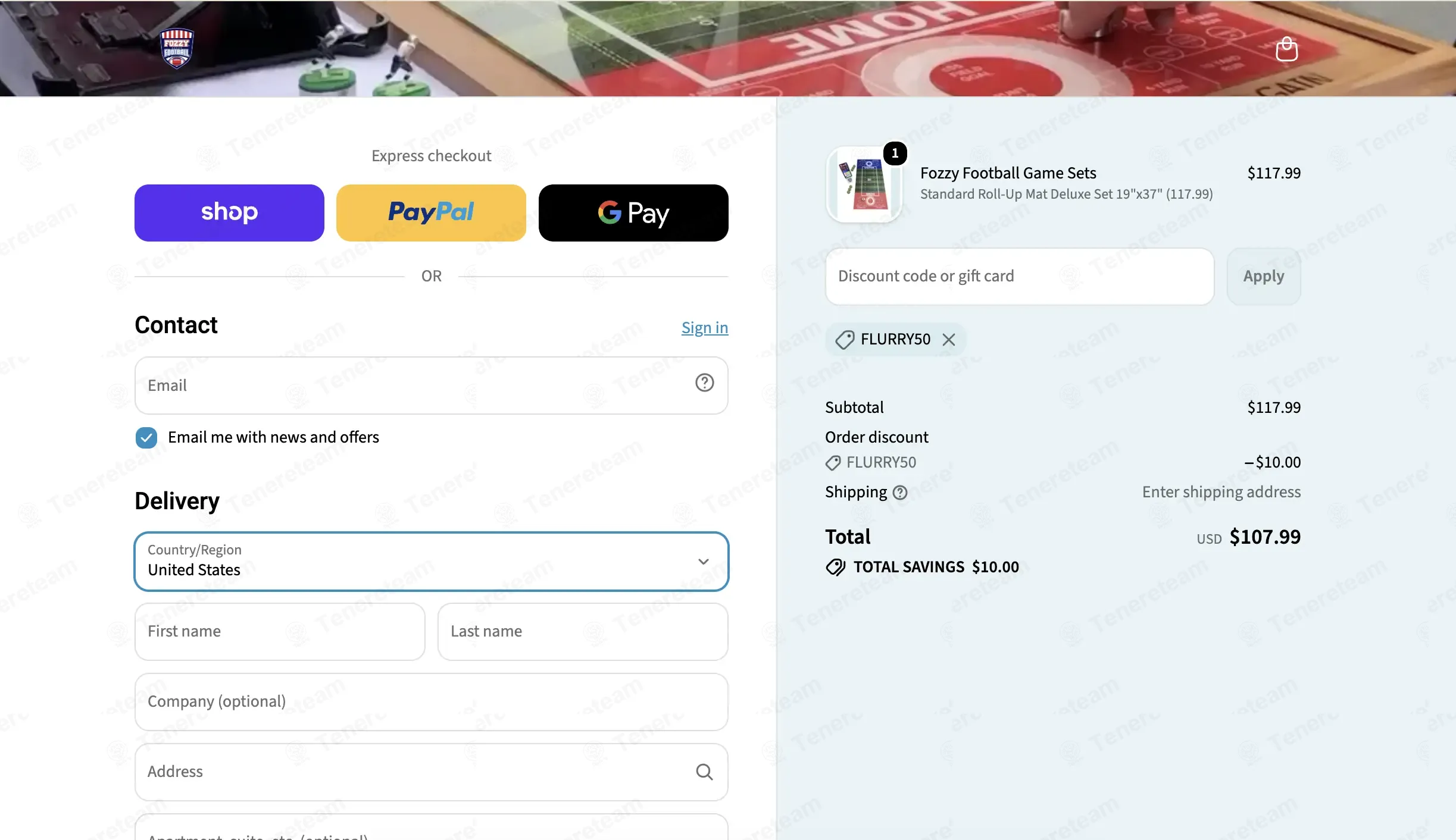 Fozzy Football coupon code: $10 off with FLURRY50. Tested and valid as 3 weeks ago.