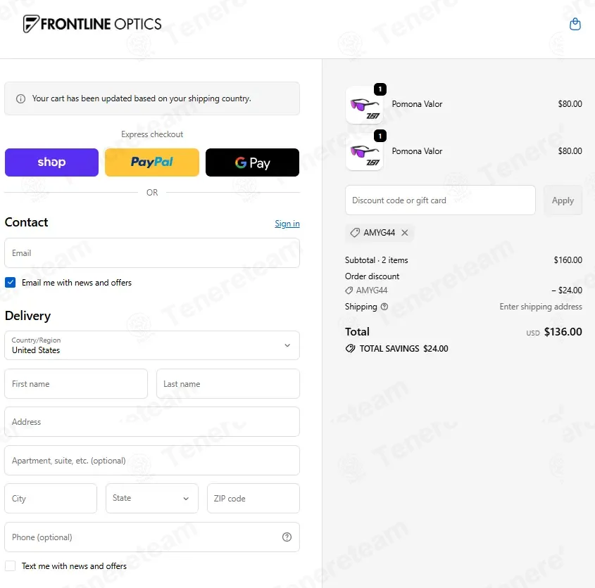 Frontline Optics coupon code: 15% off with AMYG44. Tested and valid as 10 months ago.