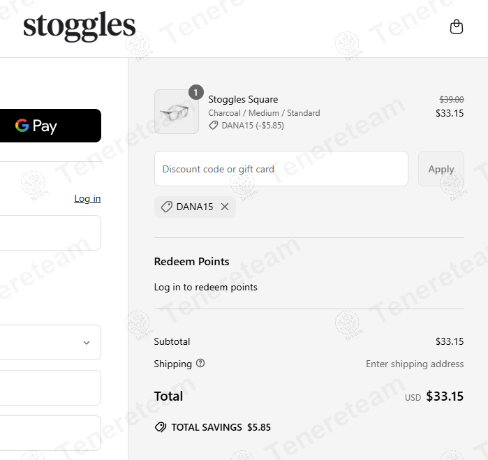 Stoggles coupon code: 15% off with DANA15. Tested and valid as 1 year ago.