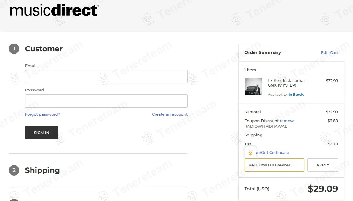 Music Direct coupon code: 20% off with RADIOWITHDRAWAL. Tested and valid as 1 year ago.