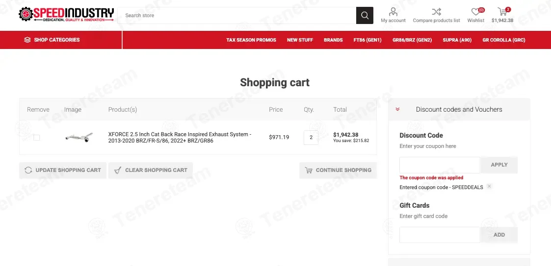 Speed Industry coupon code: 20% off with SPEEDDEALS. Tested and valid as 3 months ago.