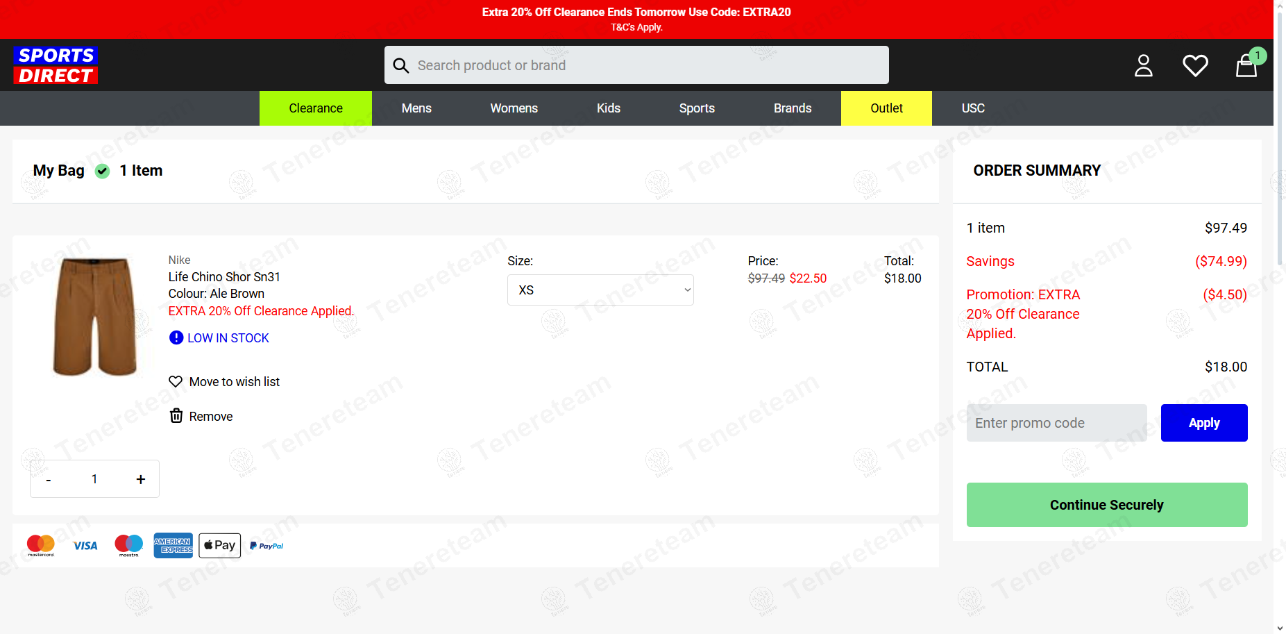 Sports Direct US coupon code: 20% off with EXTRA20. Tested and valid as 1 year ago.