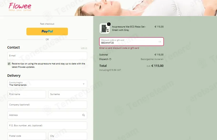 Flowee coupon code: Sale off with BEDANKT25. Tested and valid as 2 weeks ago.