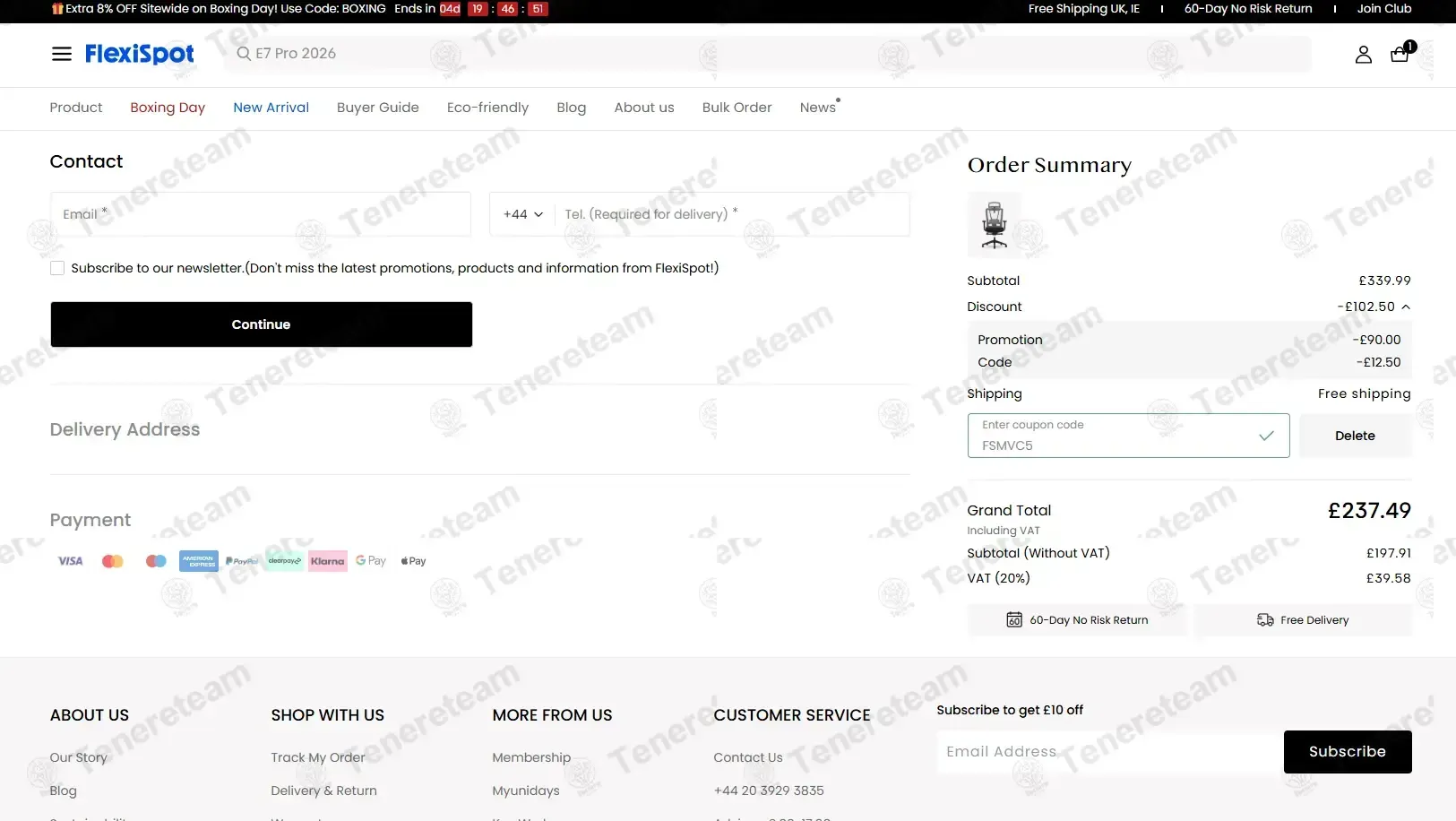 Flexispot UK coupon code: 5% off with FSMVC5. Tested and valid as 2 months ago.