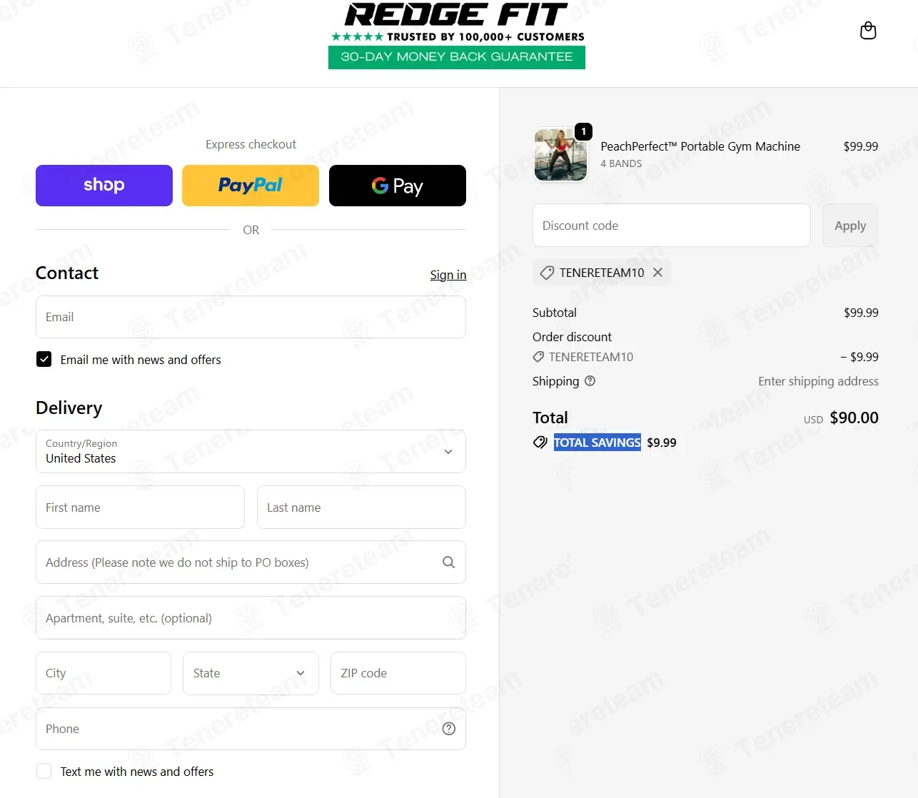 Redge Fit coupon code: 10% off with TENERETEAM10. Tested and valid as 5 months ago.