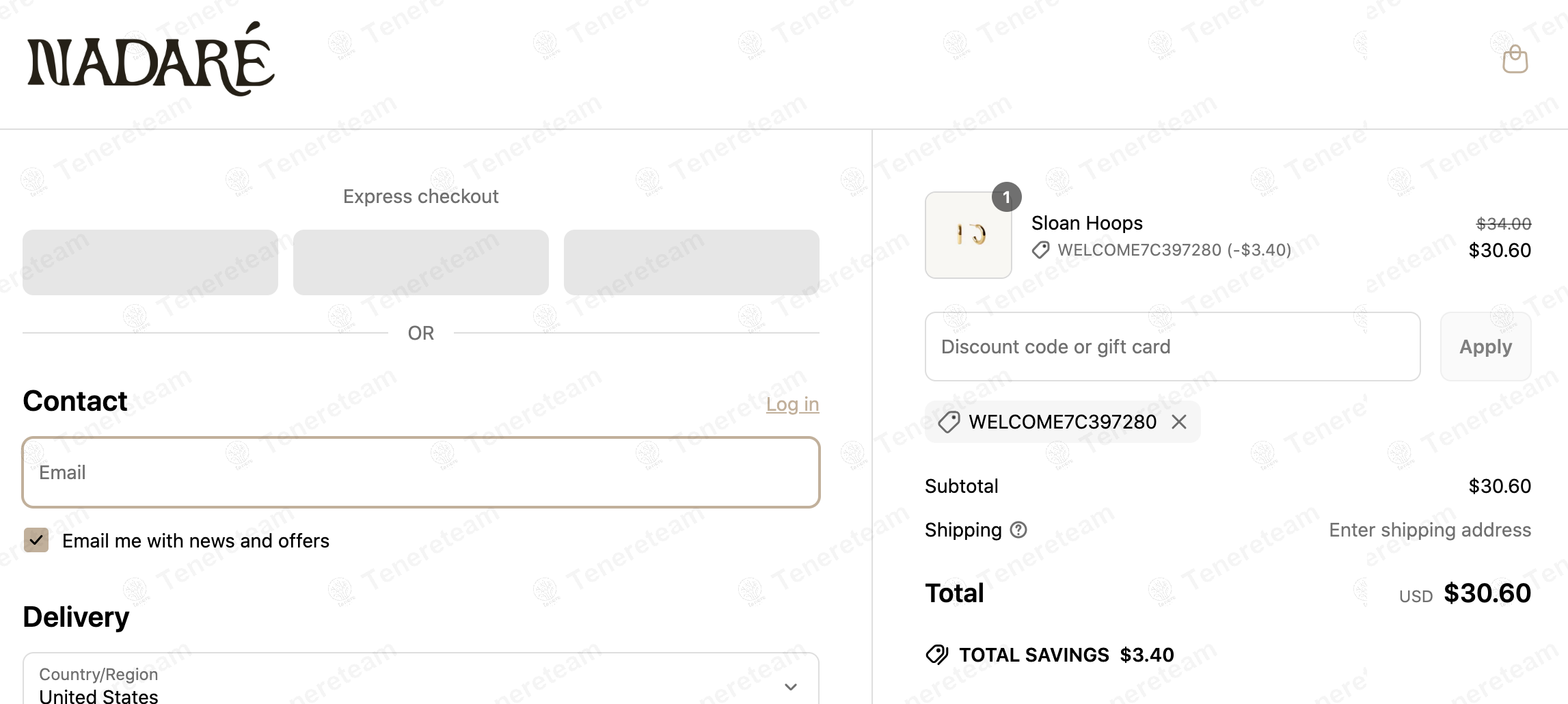 Nadare Co. coupon code: 10% off with WELCOME7C397280. Tested and valid as 1 year ago.