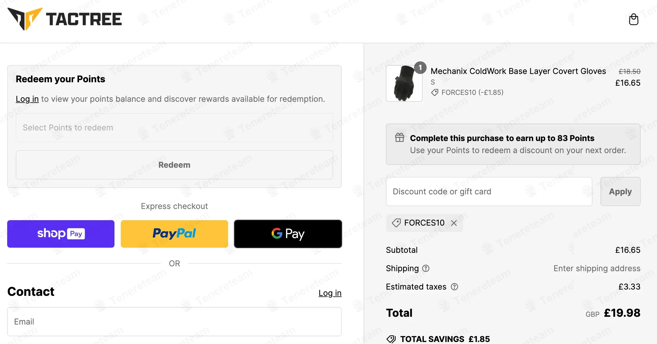 TacTree coupon code: 10% off with FORCES10. Tested and valid as 11 months ago.