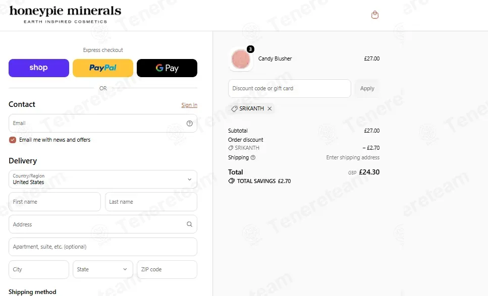 Honeypie Minerals coupon code: 10% off with SRIKANTH. Tested and valid as 3 hours ago.