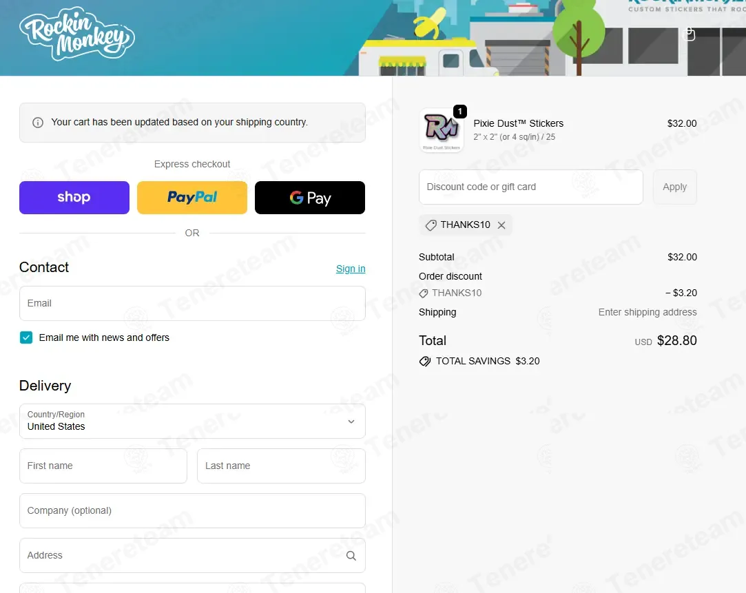 Rockin Monkey coupon code: 10% off with thanks10. Tested and valid as 7 months ago.
