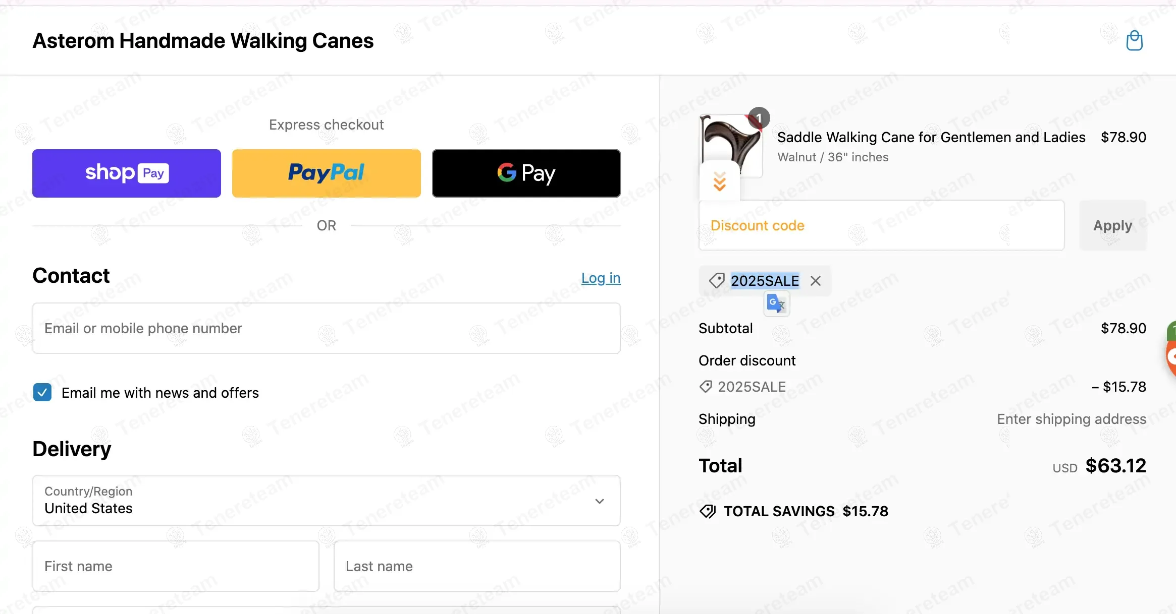 Asterom Handmade Walking Canes coupon code: 20% off with 2025SALE. Tested and valid as 1 year ago.