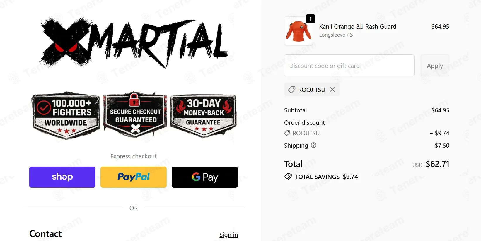 Xmartial coupon code: 15% off with ROOJITSU. Tested and valid as 1 month ago.