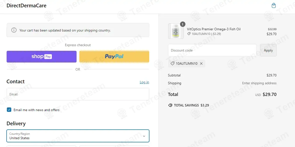 DirectDermaCare coupon code: 10% off with 10AUTUMN10. Tested and valid as 1 year ago.