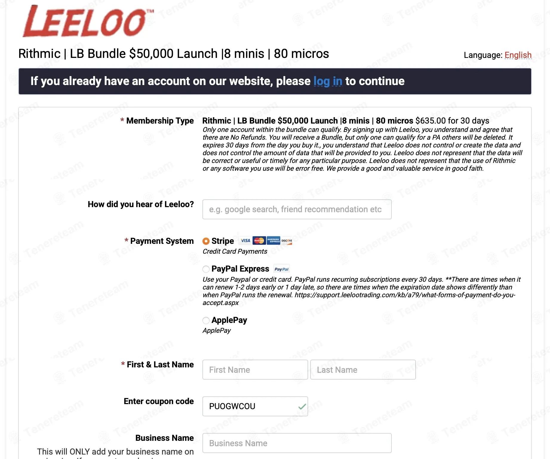 Leeloo Trading coupon code: 20% off with PUOGWCOU. Tested and valid as 2 weeks ago.