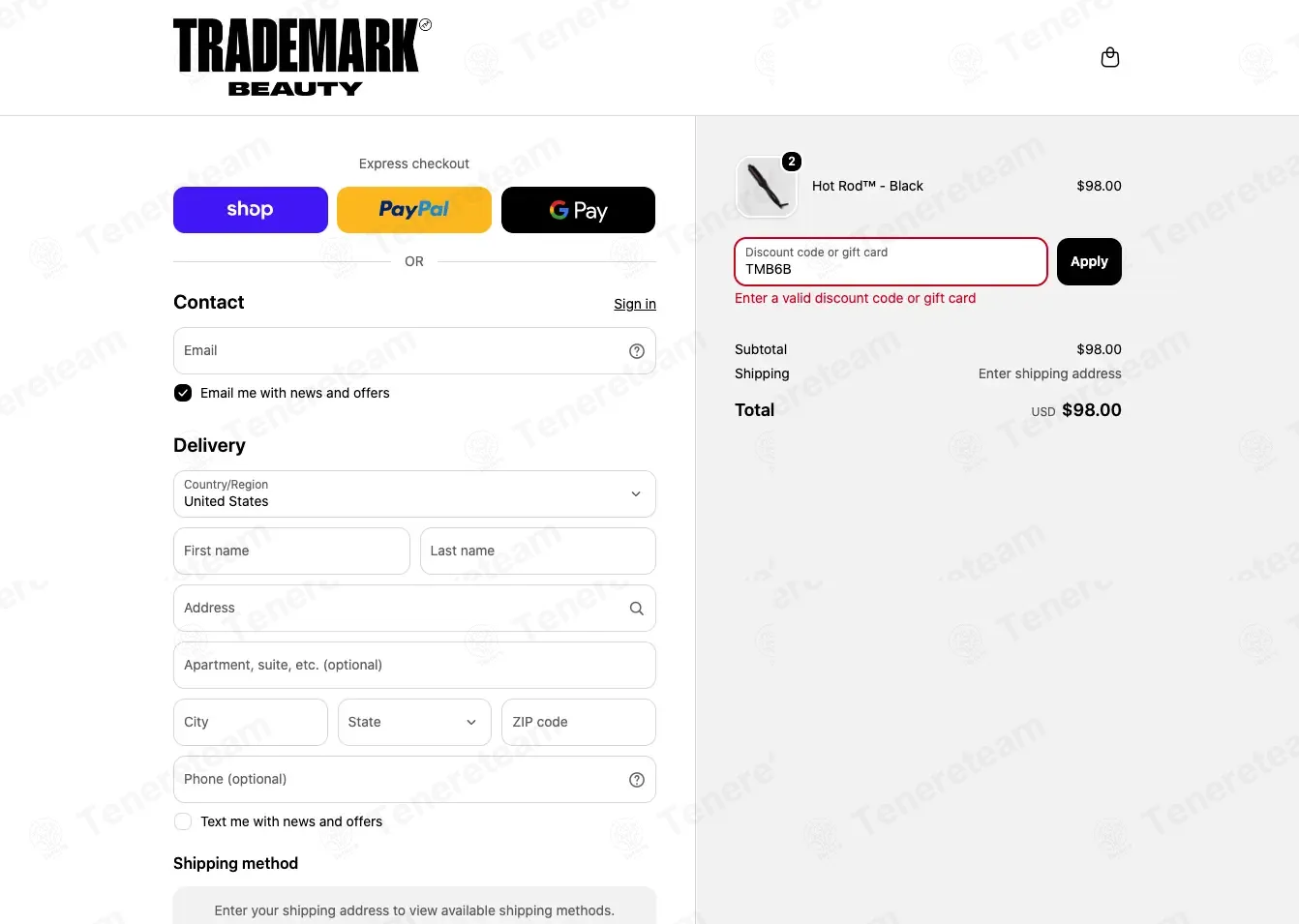 Trademark Beauty coupon code: 10% off with TMB6B. Tested and valid as 18 hours ago.