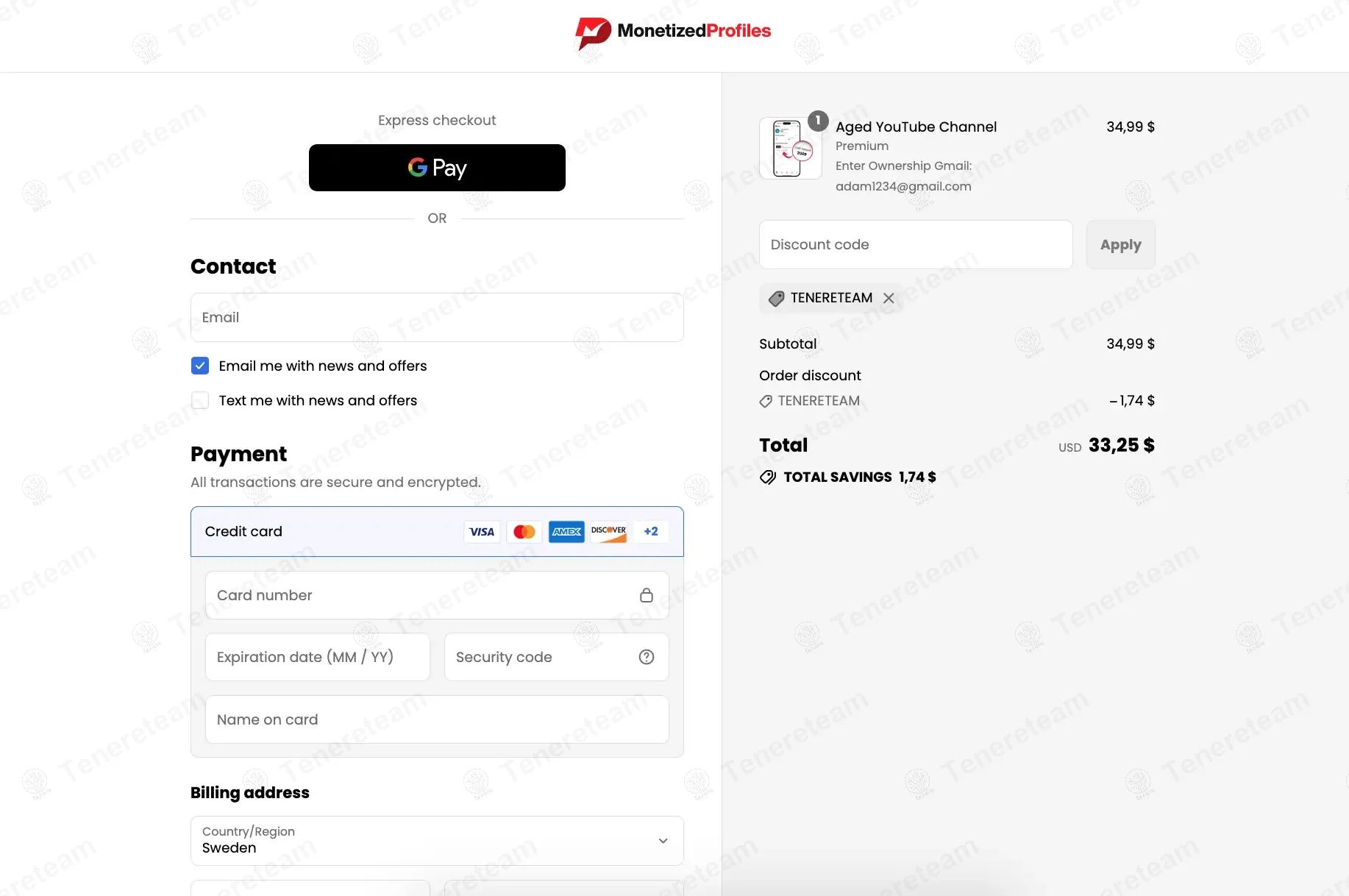 TikAccounts coupon code verified as working at checkout