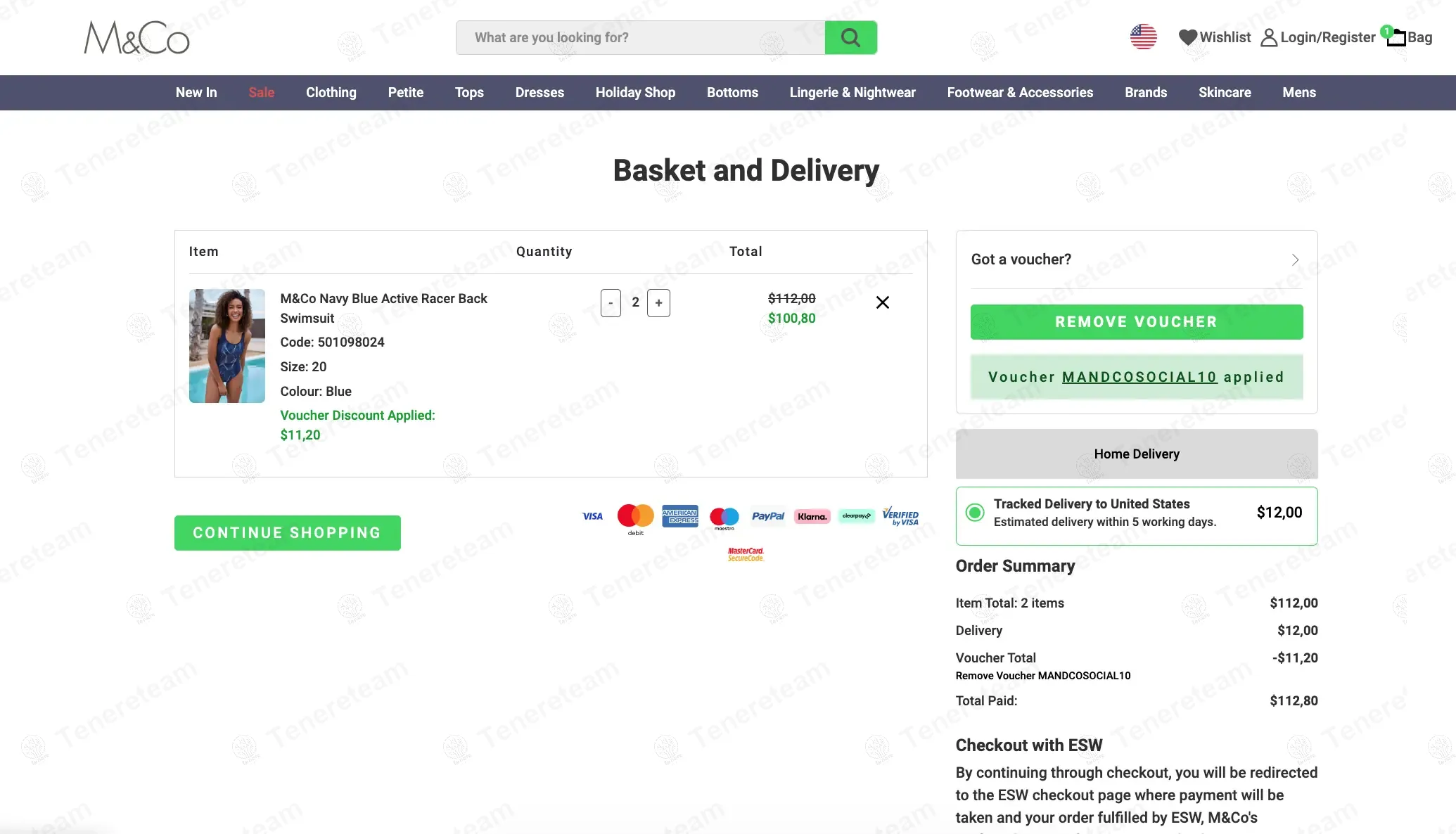 M&Co coupon code: 10% off with MANDCOSOCIAL10. Tested and valid as 8 months ago.