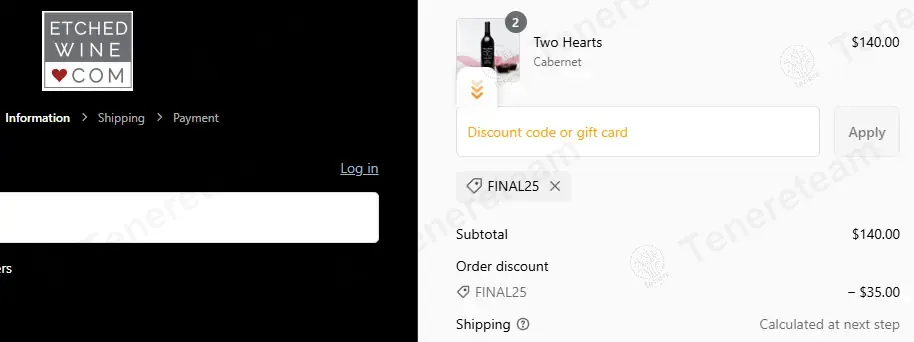 EtchedWine coupon code: 25% off with FINAL25. Tested and valid as 1 year ago.