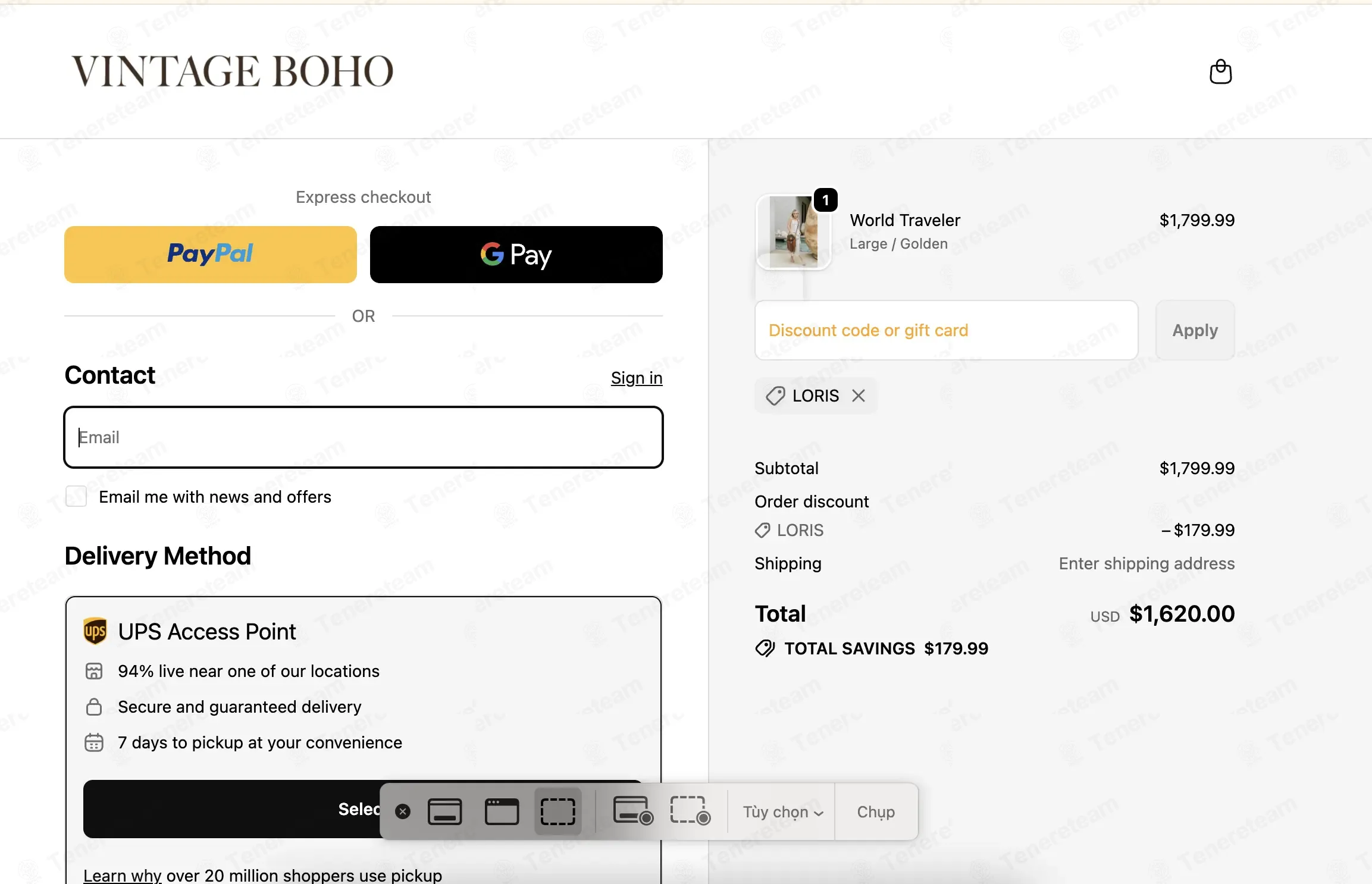Vintage Boho Bags coupon code: 10% off with LORIS. Tested and valid as 1 month ago.
