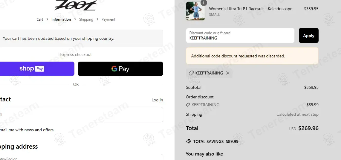 Zoot Sports coupon code: 25% off with KEEPTRAINING. Tested and valid as 1 year ago.