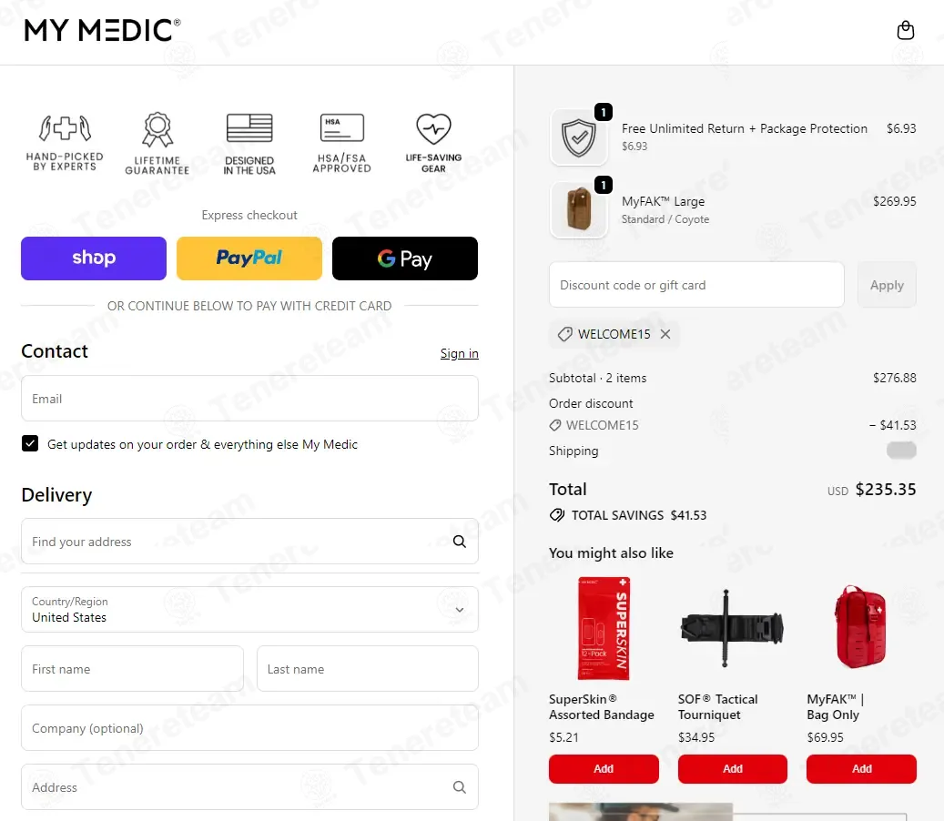 My Medic coupon code: 15% off with WELCOME15. Tested and valid as 2 weeks ago.
