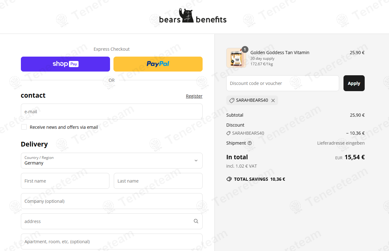 Bears-with-benefits coupon code: 40% off with SARAHBEARS40. Tested and valid as 1 year ago.
