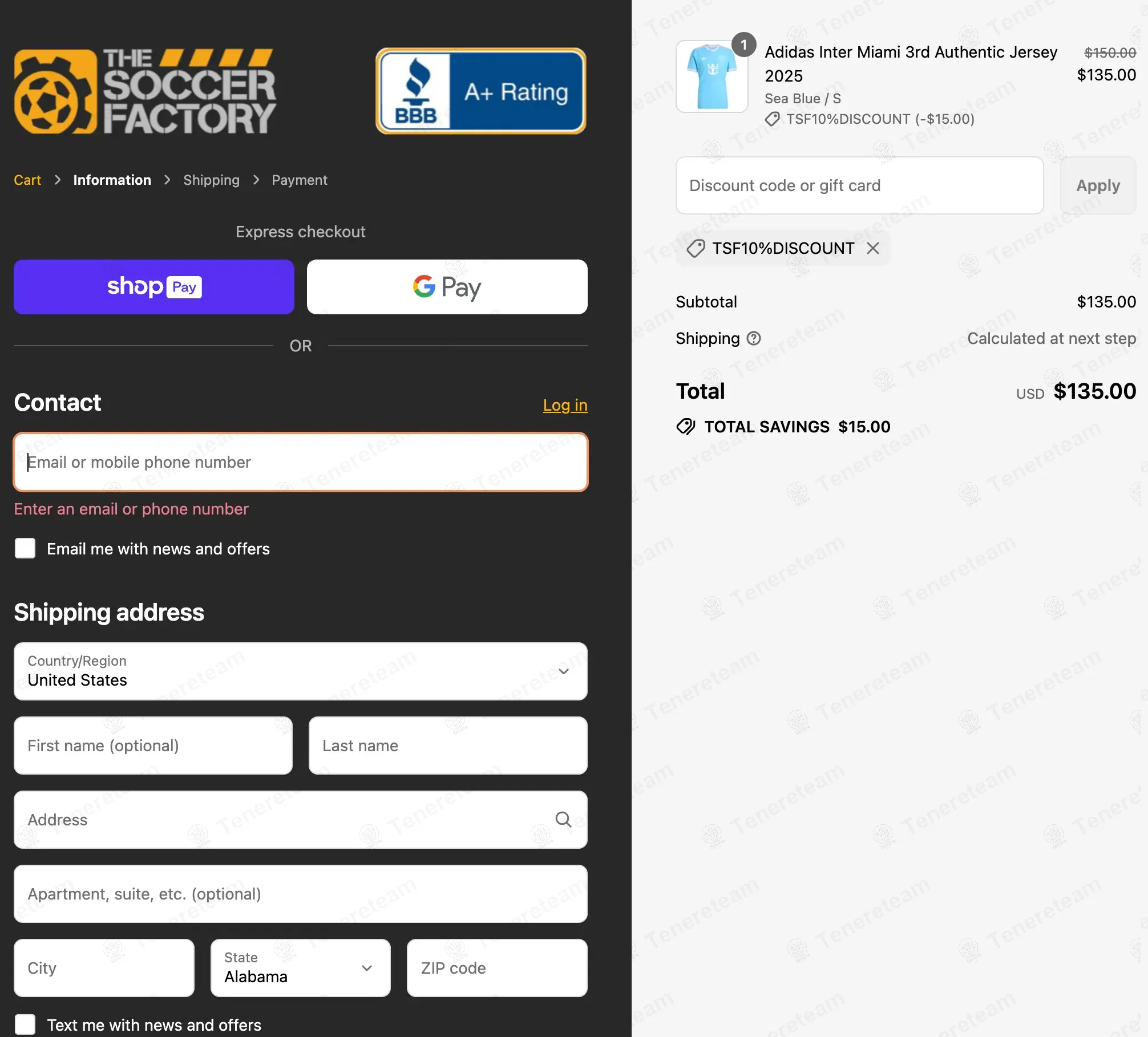 The Soccer Factory coupon code: 10% off with TSF10%Discount. Tested and valid as 10 months ago.