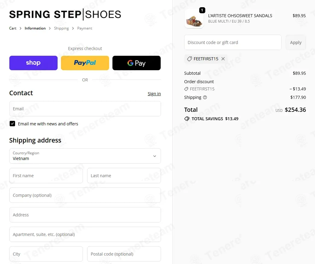 Spring Step Shoes coupon code: 15% off with FEETFIRST15. Tested and valid as 3 days ago.