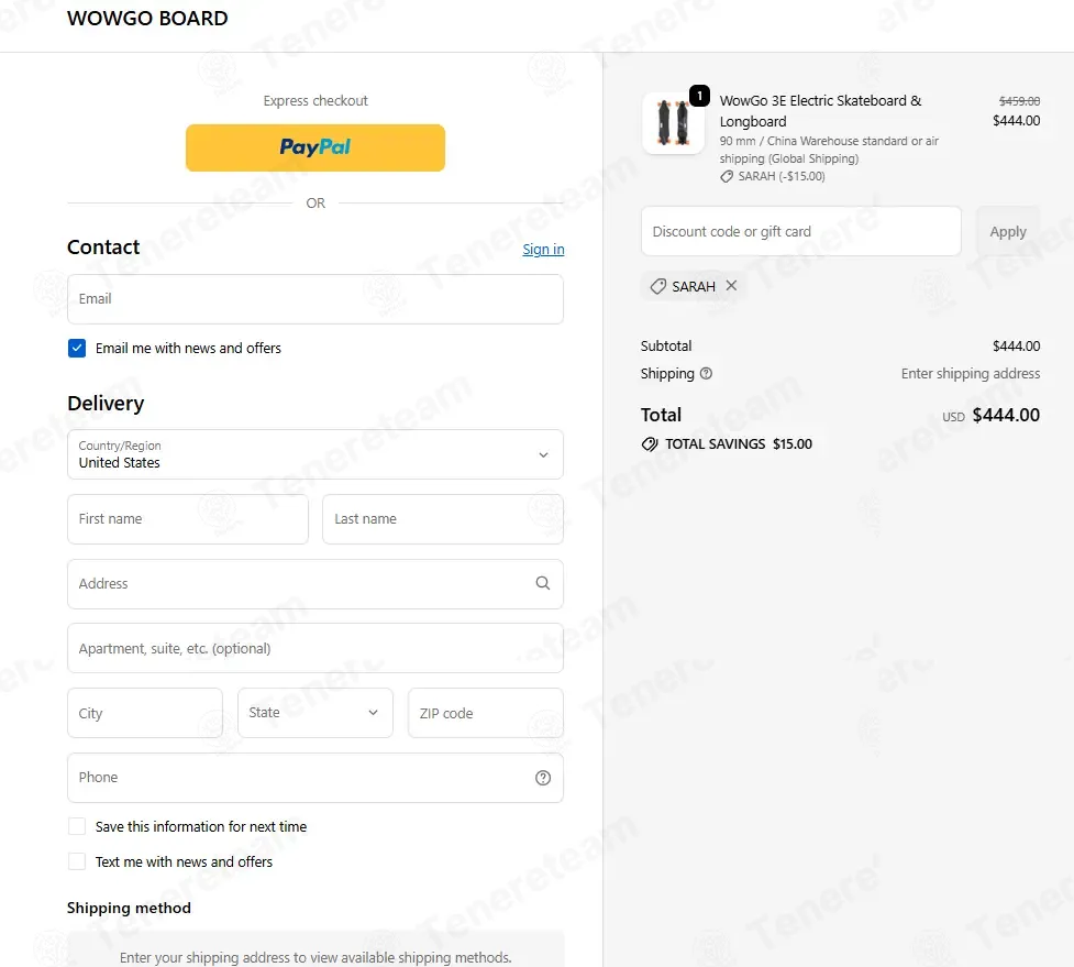 WowGo Board coupon code re-checked and confirmed working at checkout