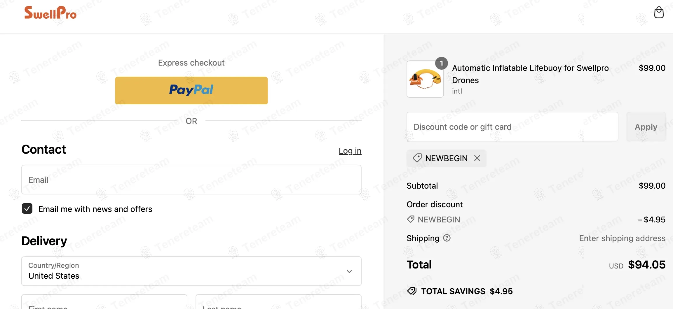 Swellpro coupon code: 5% off with NEWBEGIN. Tested and valid as 10 months ago.