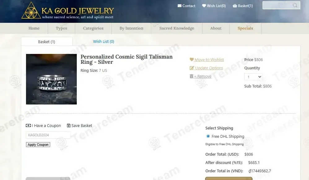 Ka Gold Jewelry coupon code: 15% off with KAGOLD2024. Tested and valid as 3 months ago.