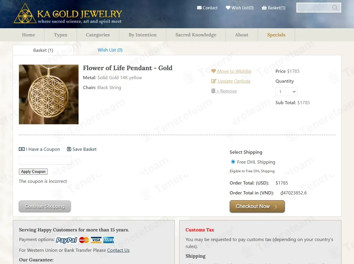 Ka Gold Jewelry coupon code: 15% off with KAGOLD2024. Tested and valid as 3 months ago.