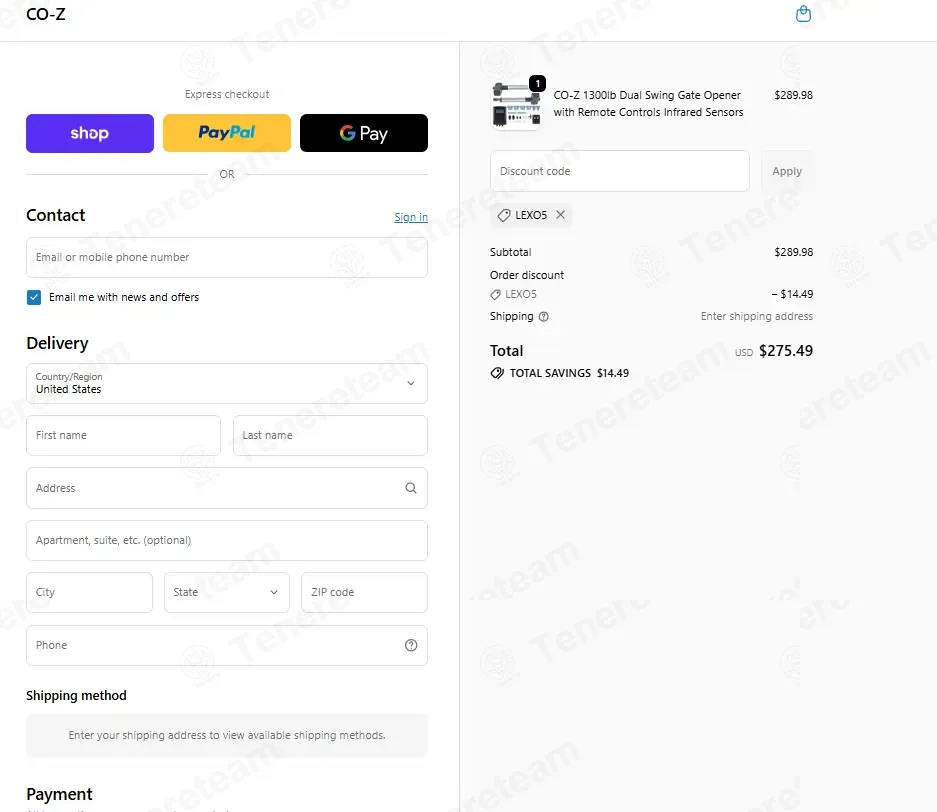 CO-Z coupon code: 5% off with LEXO5. Tested and valid as 1 month ago.