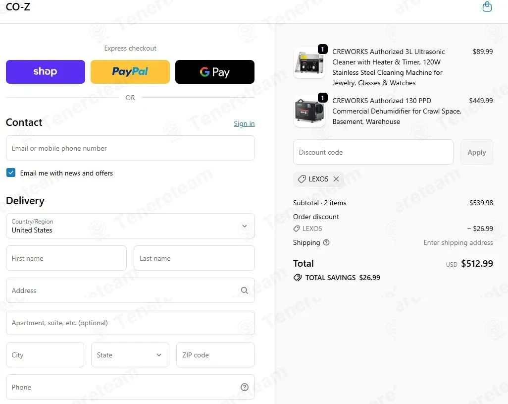CO-Z coupon code: 5% off with LEXO5. Tested and valid as 1 month ago.