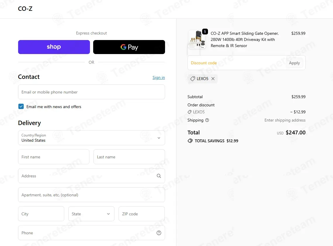 CO-Z coupon code: 5% off with LEXO5. Tested and valid as 1 month ago.