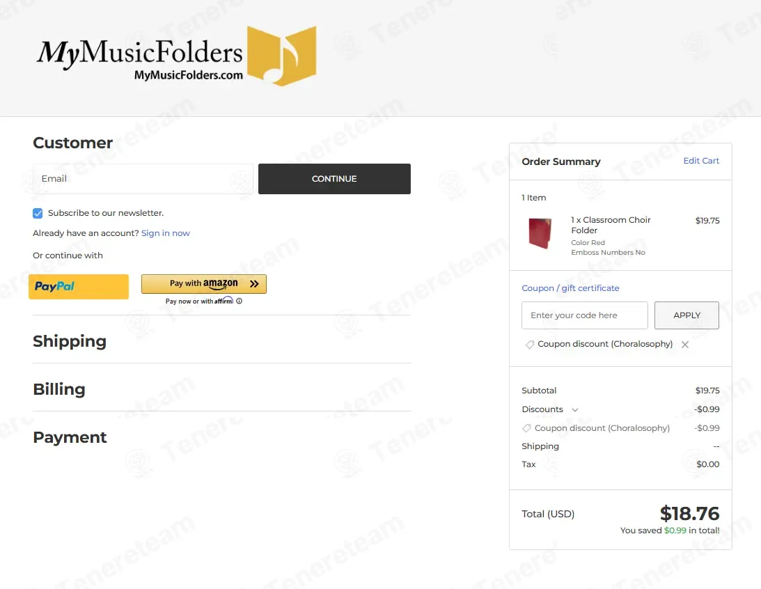 My Music Folders coupon code: 5% off with Choralosophy. Tested and valid as 1 month ago.