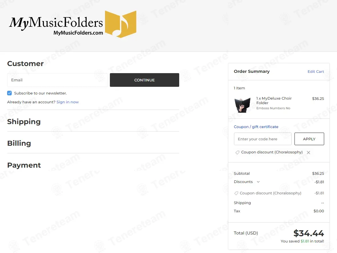 My Music Folders coupon code: 5% off with Choralosophy. Tested and valid as 1 month ago.
